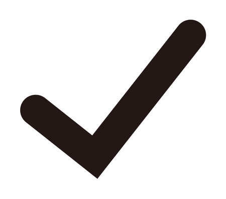 It is an icon with a simple design of a check mark to indicate completion or confirmation.It is a standard material that can be used in a wide range of UI and web designs, such as OK display, selection status, task management, etc.のイラスト素材