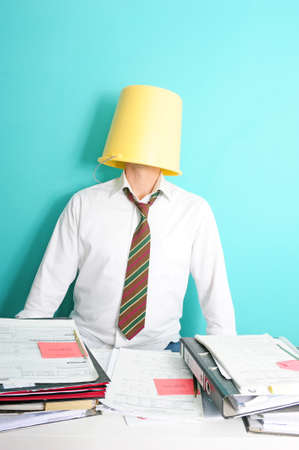 Hiding in a bucketの写真素材