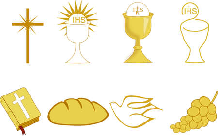 Golden Symbols of Christianityのイラスト素材
