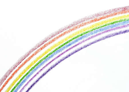 Crayon Drawing of Rainbowの写真素材