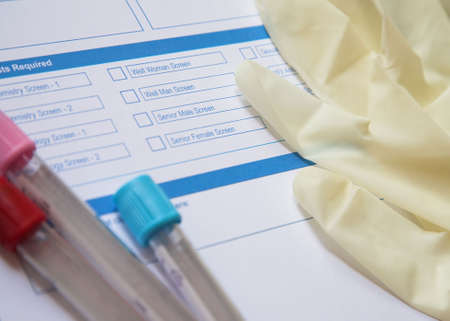 Preparation for a blood testの写真素材