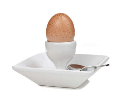 A free-range boiled egg ready to eat.