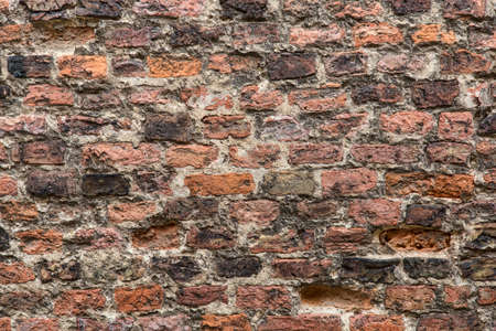 Old red, brick wallの写真素材
