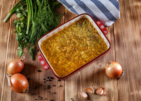 Jelly with meat, beef aspic, traditional Russian dishの写真素材