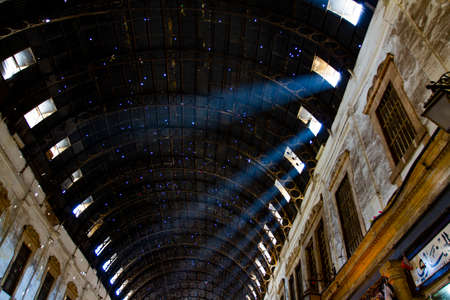 Damascus/Syria 03/28/2010 Roof of Al-Hamidiyah Souq, with sunlight penetrating through the window...