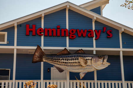 Stensville, MD, 08/18/2020: Hemingway's Restaurant located close to the Chesapeake bay bridge is an...