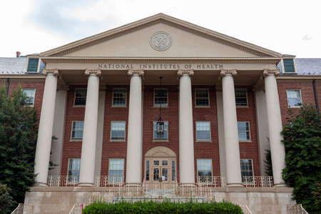 Bethesda, Maryland 09/12/2020: View of the main historical building (Building 1) of the National...