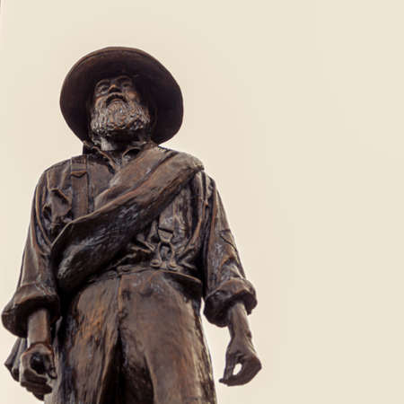 Point Lookout, MD, USA 09/19/2020: Statue of an unknown confederate soldier located in the Confederate Prisoner of War camp where 3384 confederate soldiers died in captivity during US civil war.のeditorial素材