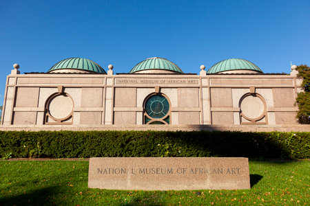 Washington, DC USA 11-02-2020: Exterior view of the National Museum of African Art. The building with three domes is a part of Smithsonian Museum and offers a collection of Artistic items from Africaのeditorial素材