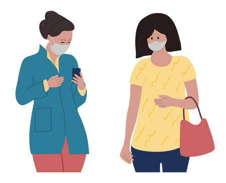 Illustration of a doctor and patient. Female doctor and female patient. Medical consultation. Health careのイラスト素材