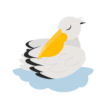 Pelican bird illustration. Pelican character.のイラスト素材