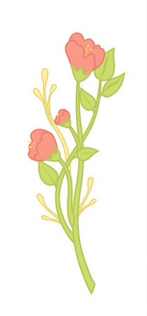 Pink flower. Vector illustration. Valentines Day.のイラスト素材