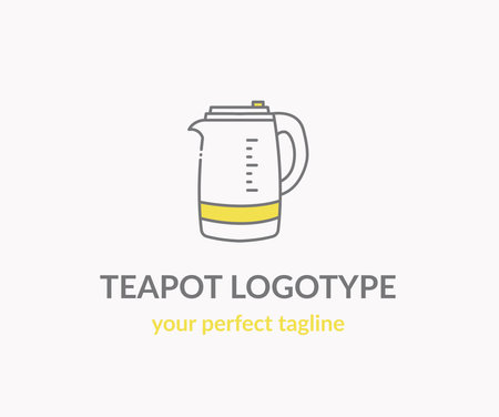 Teapot. Vector icon with yellow.のイラスト素材