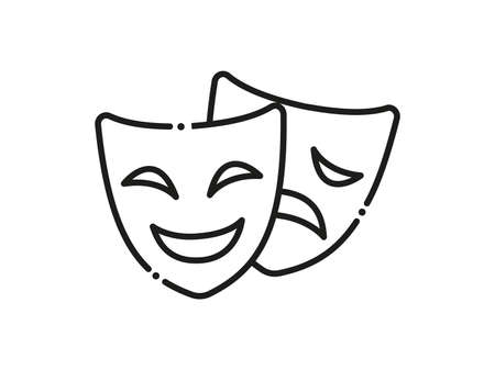 Acting is an icon. Linear style. Hobby vector illustration.のイラスト素材