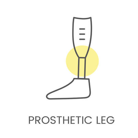 Leg prosthesis line vector iconのイラスト素材