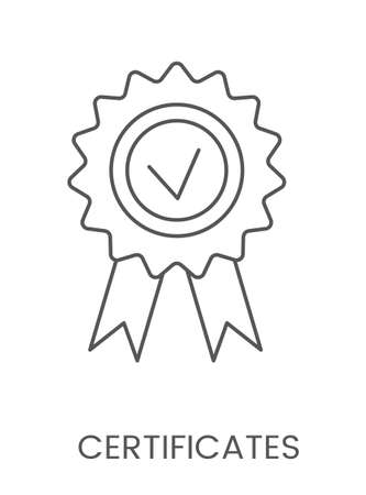 Linear icon certificates. Vector illustration for dental clinicのイラスト素材