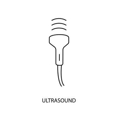 Ultrasound diagnostics line icon in vector, illustration of medical equipment.のイラスト素材