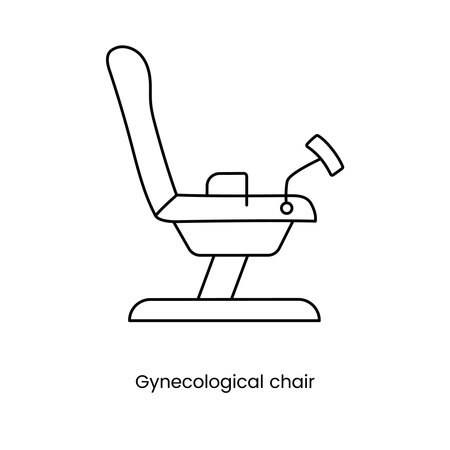 Gynecological chair for examination icon line in vector.のイラスト素材
