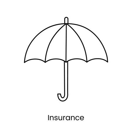 Insurance line icon in vector, umbrella illustration.のイラスト素材