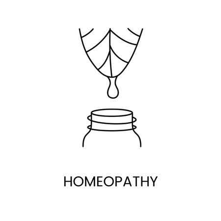Homeopathy line icon in vector, illustration of medical profession.のイラスト素材