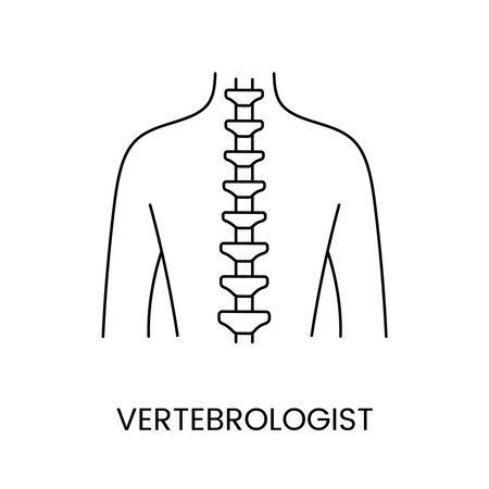 Vertebrologist line icon in vector, illustration of medical profession.のイラスト素材