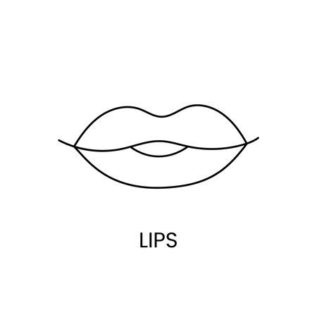 Lips line icon in vector, illustration for facial epilation servicesのイラスト素材