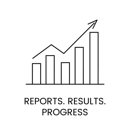 Report and results, progress line icon in vector, arrow chart illustration.のイラスト素材