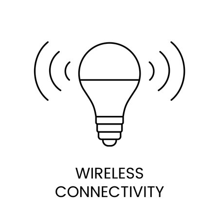 Wireless connectivity in vector line iconのイラスト素材