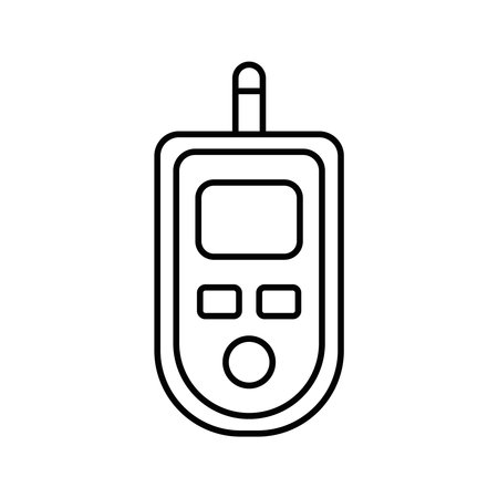 Glucose meter or glucometer, vector line icon for educational materials about diabetesのイラスト素材