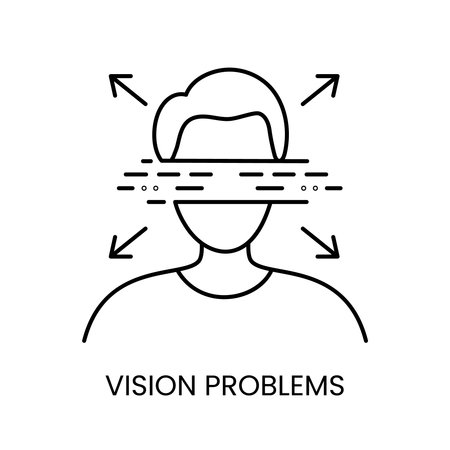 People with disabilities, vision problems, blindness and low vision line icon vectorのイラスト素材