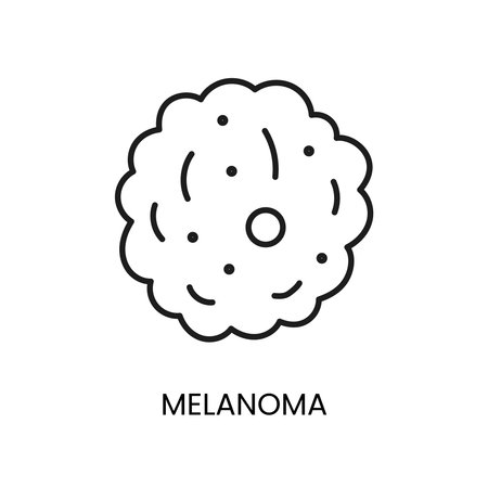 Skin cancer melanoma line icon vector cancer malignant diseaseのイラスト素材