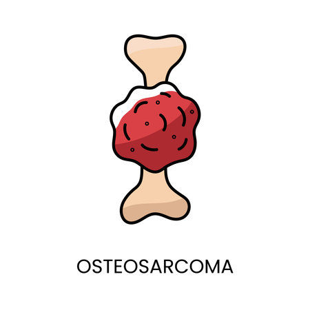 Cancer osteosarcoma line icon vector cancer malignant diseaseのイラスト素材