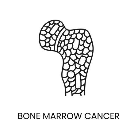 Bone marrow cancer line icon vector cancer malignant diseaseのイラスト素材