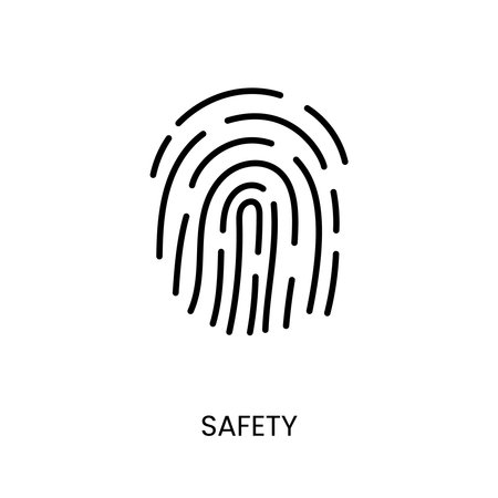 Security, fingerprint line icon vectorのイラスト素材