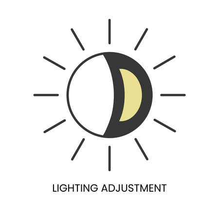 Brightness control line icon vectorのイラスト素材