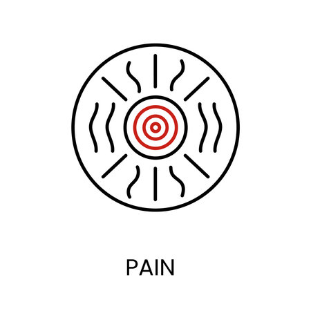 Pain vector line icon showing discomfortのイラスト素材