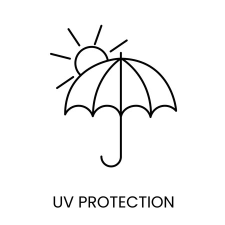 UV protection line icon in vector with editable stroke for packagingのイラスト素材