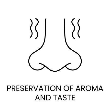 Preservation of aroma or taste line icon in vector with editable stroke for packagingのイラスト素材
