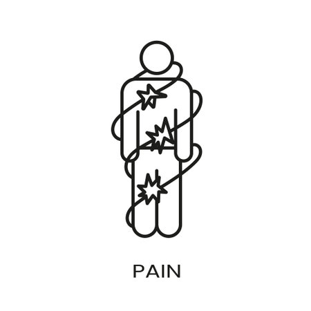 Pain line vector icon with editable strokeのイラスト素材