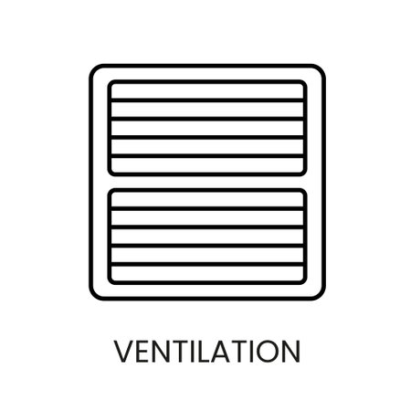 Ventilation and air conditioning line icon vector with editable stroke.のイラスト素材