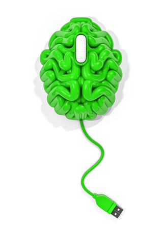 Mouse brain, 3D render of brain as computer mouseの写真素材