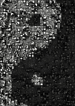 Yin yang city  3D render of city where buildings form yin yang symbolの写真素材