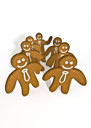 Gingerbread men  3D render of gingerbread menの写真素材