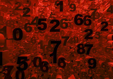 Numbers  3D render of mass of numbers, easy to colorizeの写真素材