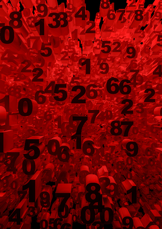 Numbers  3D render of mass of numbers, easy to colorizeの写真素材