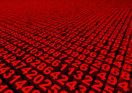 Numbers  3D render of mass of numbers, easy to colorizeの写真素材