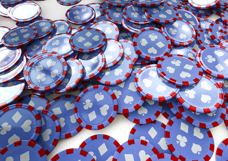 Poker chip background  3D render of poker chipsの写真素材