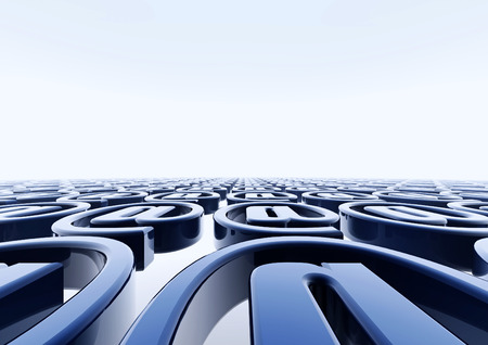 Email symbols  3D render of email symbolsの写真素材