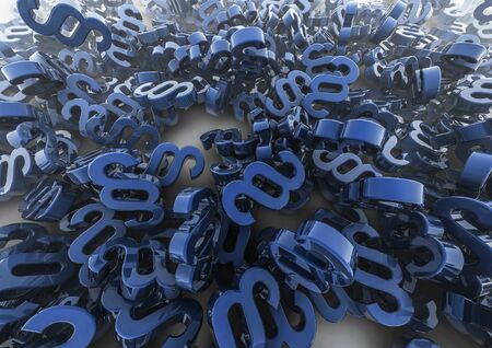 Section signs pile  3D render of section signsの写真素材