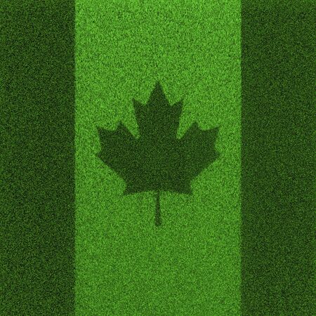 Grass flag Canada  3D render of Canadian flag grown from grassの写真素材